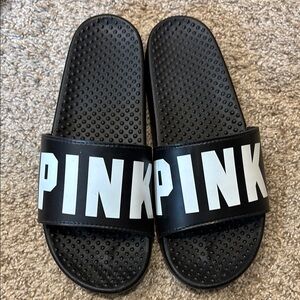 PINK Victoria's Secret Black and White Sandals